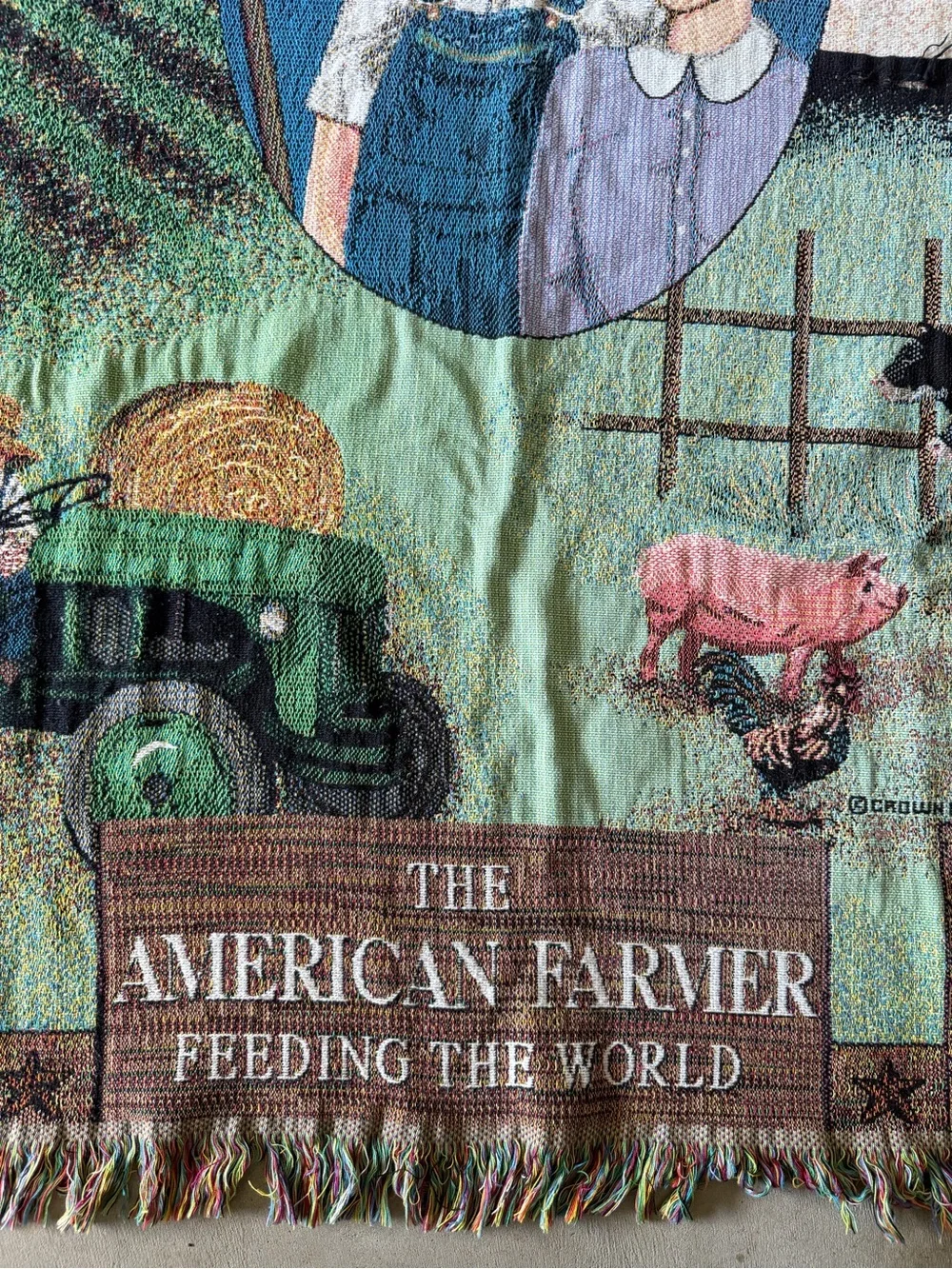 The American Farmer Patriotic Throw Decor